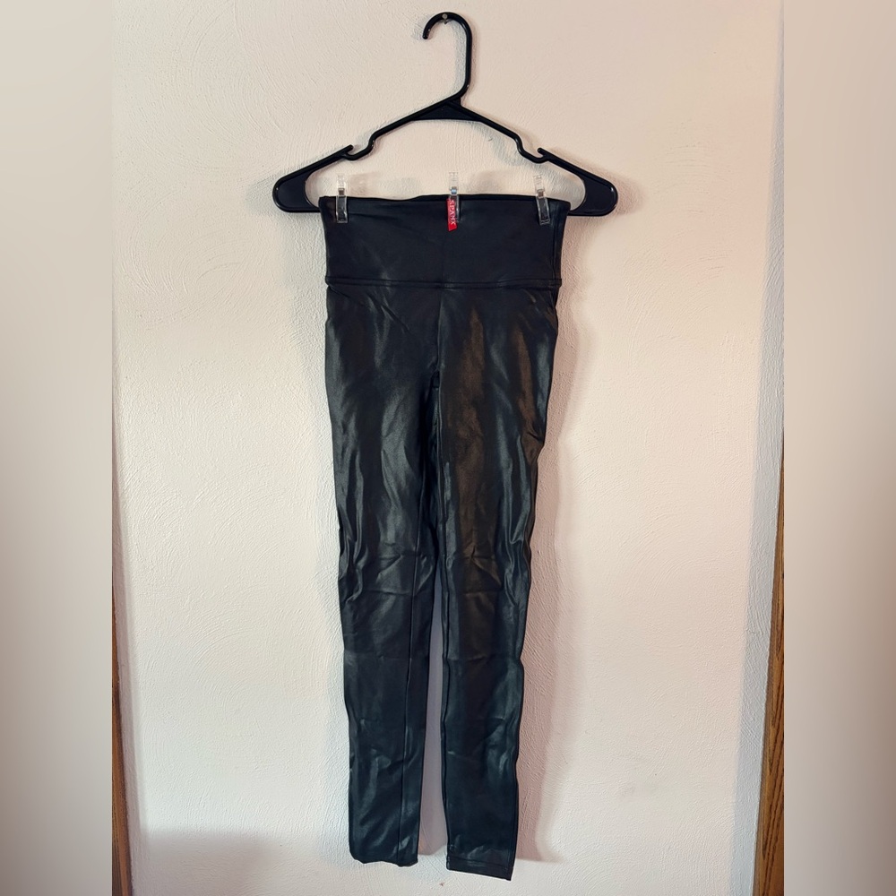 Spans Black Faux Leather High-Waisted Leggings sz Small